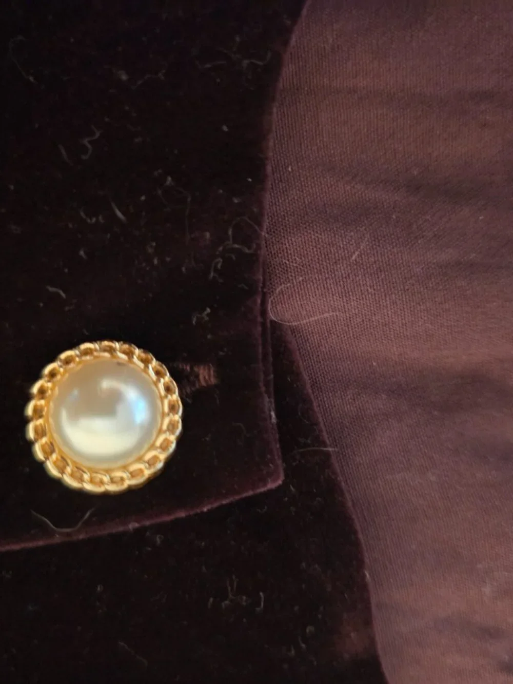 Lush Velvet Button Front Mini Dress Purple Small Gold Pearl Buttons Repaired